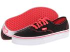 Vans Authentic ((pop) Black/neon Red) Skate Shoes