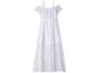 Us Angels Pleated Lace Maxi Dress (big Kids) (white) Girl's Dress
