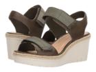 Clarks Palm Shine (khaki Leather) Women's Wedge Shoes