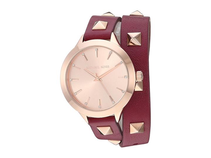 Michael Kors Slim Runway (merlot Leather) Analog Watches