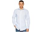Lauren Ralph Lauren Slim Fit No-iron Cotton Dress Shirt (capri Blue/white) Men's Long Sleeve Button Up