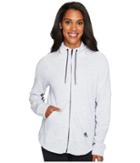 Adidas Sport2street Full Zip Hoodie (mystery Ink Melange) Women's Sweatshirt