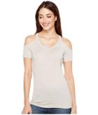 Michael Stars Shine Cold Shoulder Top (oyster) Women's Clothing
