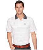 Cinch Athletic Tech Polo Striped (white) Men's Clothing