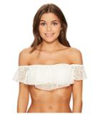 Roxy Surf Bride Off The Shoulder Flutter Bikini Top (marshmallow) Women's Swimwear