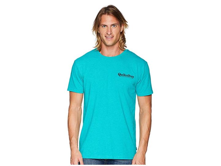 Quiksilver Twin Fin Mates Tee (tropical Green Heather) Men's T Shirt