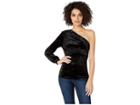 Bebe One Shoulder Velvet Top (jet Black) Women's Blouse