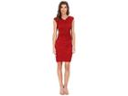 Calvin Klein Cap Sleeve Sheath (red) Women's Dress