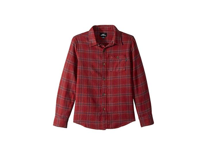 O'neill Kids Redmond Flannel Wovens (big Kids) (red) Boy's Clothing