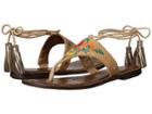 Sam Edelman Geri 3 (natural Basket Weave Raffia/bright Multi Riveria Floral) Women's 1-2 Inch Heel Shoes