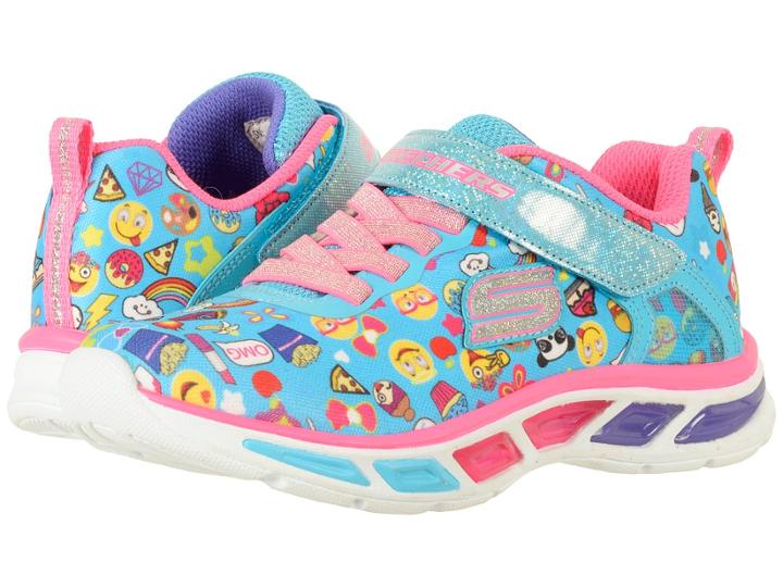 Skechers Kids Litebeams 10915l Lights (little Kid/big Kid) (turquoise/multi) Girl's Shoes