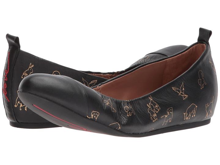 Ed Ellen Degeneres Lilliane2 (black/gold Animal Avalon Nappa/eco Sheep) Women's Lace Up Casual Shoes