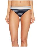 Michael Michael Kors Abby Stripe Classic Bikini Bottom (khaki) Women's Swimwear