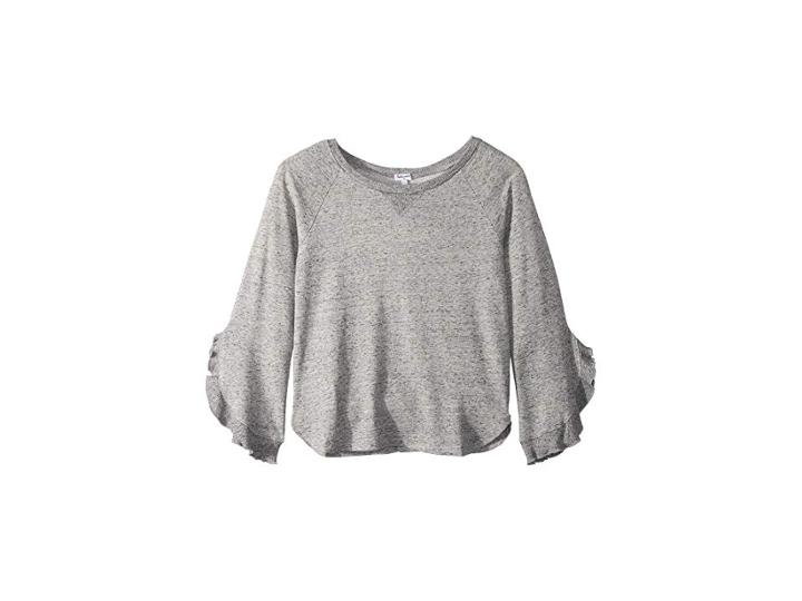 Splendid Littles Bell Sleeves Sweatshirt (big Kids) (marled Grey) Girl's Sweatshirt