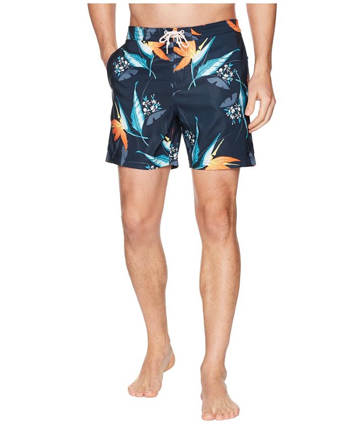 Original Penguin Tropical Floral Fixed (dark Sapphire) Men's Swimwear