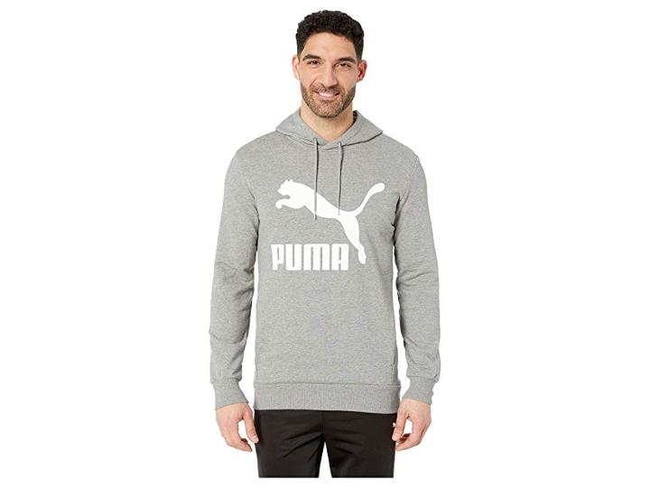 Puma Classics Logo Hoody (medium Grey Heather) Men's Sweater