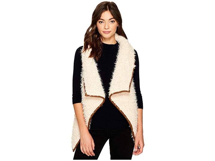 Bb Dakota Kala Wubby Drape Front Vest (ivory) Women's Clothing