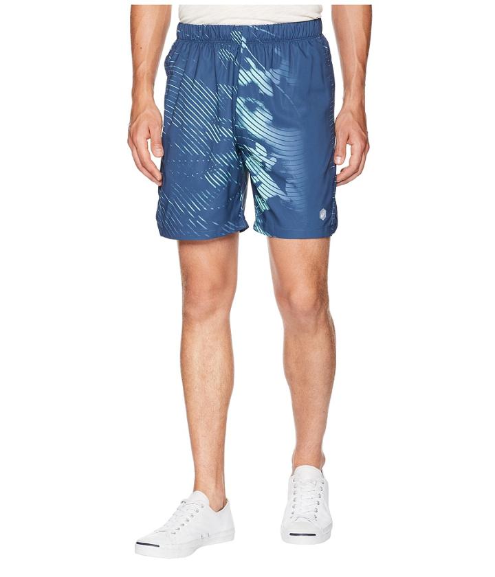 Asics Legends 7 Print Shorts (shadow Dark Blue) Men's Shorts