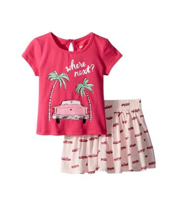 Kate Spade New York Kids Where Next Skirt Set (infant) (camilla Pink) Girl's Active Sets