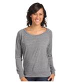 Alternative Eco-heather Slouchy Pullover (eco Grey) Women's Long Sleeve Pullover