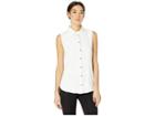 Tommy Hilfiger Collared Scallop Detail Sleeveless Woven (ivory) Women's Blouse