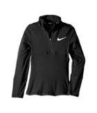 Nike Kids Dry Element 1/2 Zip Running Top (little Kids/big Kids) (black/black/black) Girl's Clothing