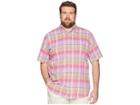 Polo Ralph Lauren Big Tall Madras Short Sleeve Sport Shirt (magenta/blue) Men's Clothing