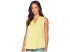 Vince Camuto Sleeveless V-neck Rumple Blouse (pineapple) Women's Clothing