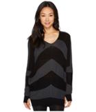 Blanc Noir Cocoon Sweater (black/charcoal Stripe) Women's Sweater
