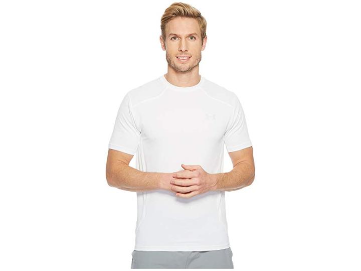 Under Armour Sunblock Short Sleeve Rashguard (white/overcast Gray) Men's Clothing
