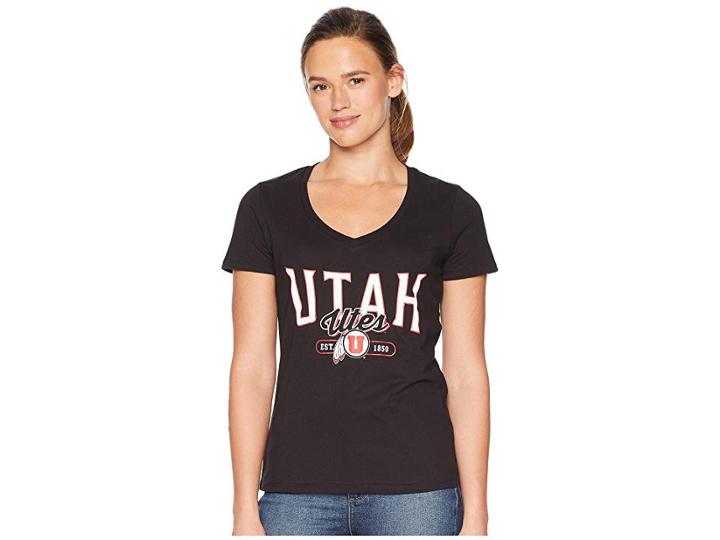 Champion College Utah Utes University V-neck Tee (black) Women's T Shirt