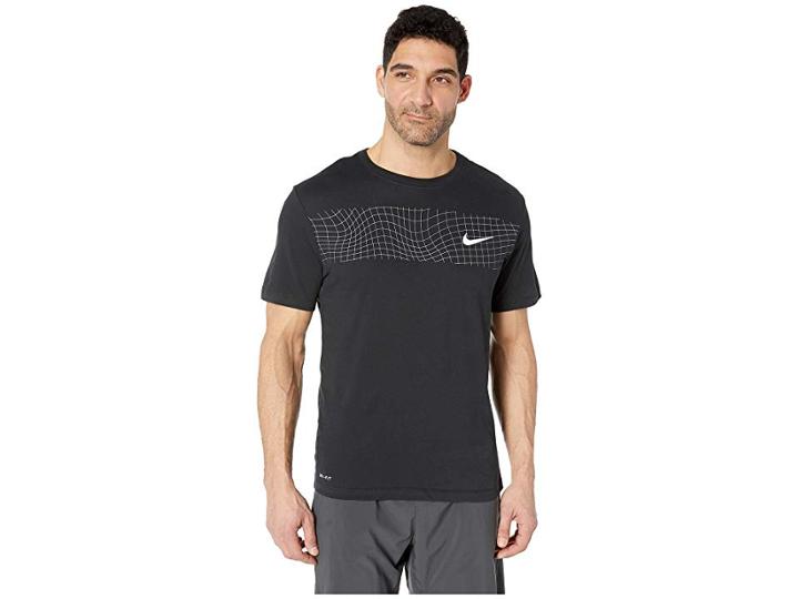 Nike Dry Tee Dri-fittm Cotton Grid Bar (black/white) Men's T Shirt