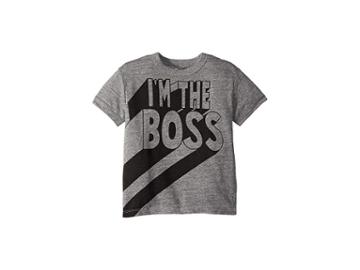 Chaser Kids Soft Tri-blend I'm The Boss Tee (toddler/little Kids) (streaky Grey) Boy's T Shirt