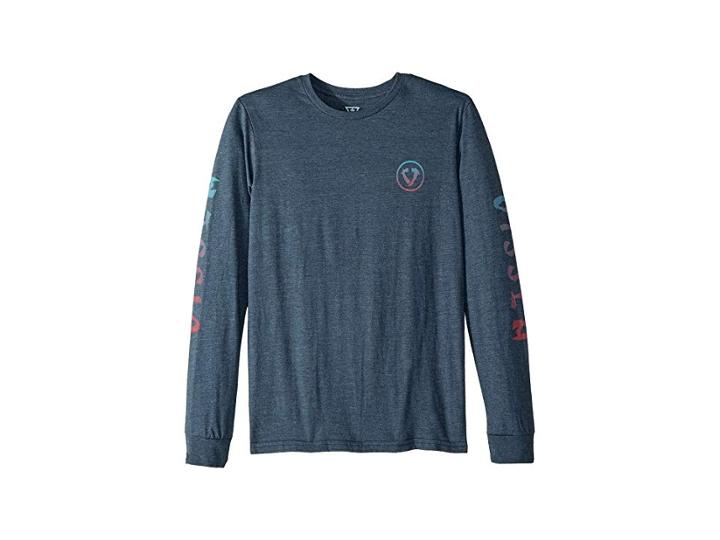 Vissla Kids Grajagan Long Sleeve T-shirt Top (big Kids) (navy) Boy's T Shirt