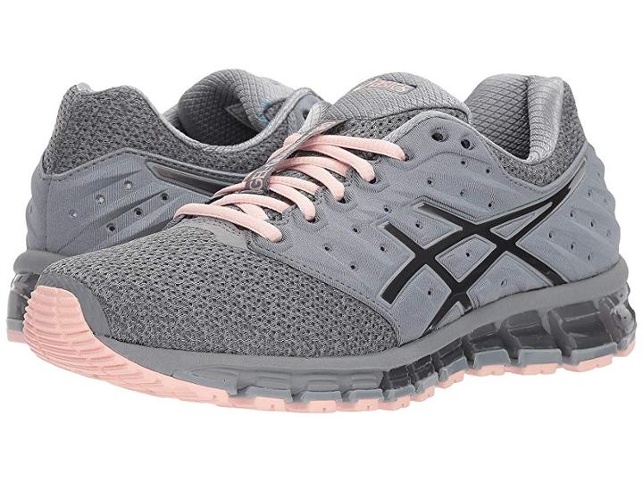 Asics Gel-quantum 180 2 Mx (stone Grey/carbon/seashell Pink) Women's Running Shoes