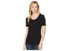 Michael Stars Shine Short Sleeve Scoop Neck Tee (black) Women's T Shirt