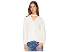 Jack By Bb Dakota Tell Me More Textured Crepe De Chine Ruffle Top (ivory) Women's Clothing