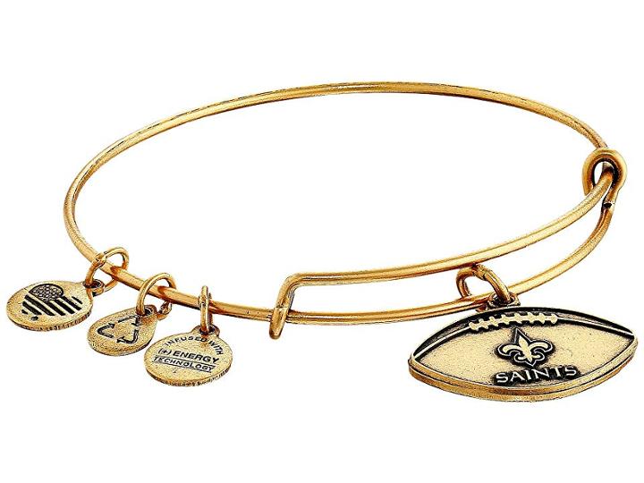 Alex And Ani Nfl New Orleans Saints Football Bangle (rafaelian Gold) Charms Bracelet