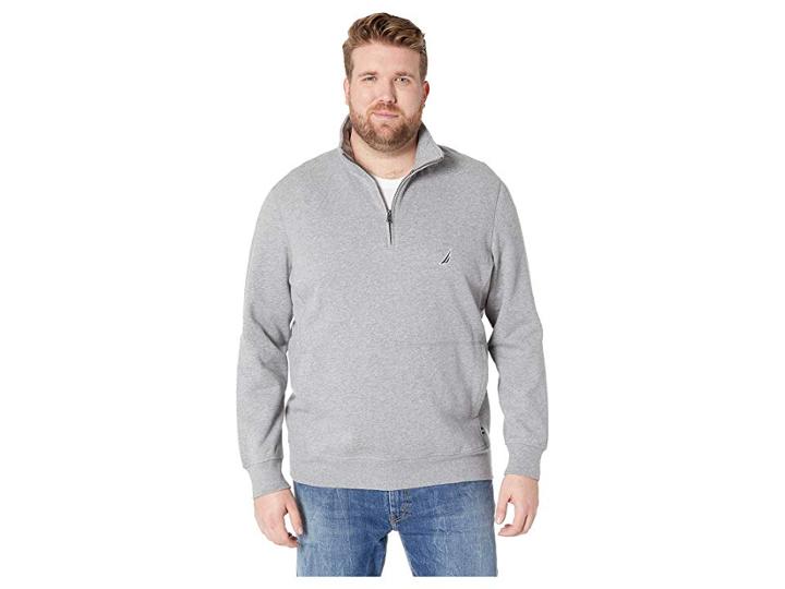 Nautica Big & Tall Big Tall Fleece Basic (stone Grey Heather) Men's Clothing