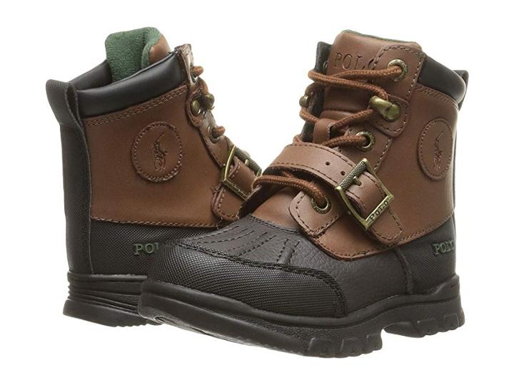 Polo Ralph Lauren Kids Colbey Boot Ft14 (toddler) (chocolate Tumbled/tan Burnished Leather) Boys Shoes