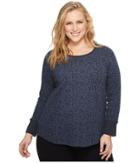 Lucky Brand Plus Size Cheetah Print Sweatshirt (blue Multi) Women's Sweatshirt