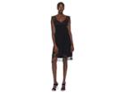 Neil Barrett Crepe De Chine/lace Dress (black) Women's Dress