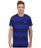 U.s. Polo Assn. Wide Stripe T-shirt (dodger Blue) Men's Short Sleeve Pullover