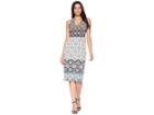 Maggy London Tile Stripe Jersey Sheath (soft White Gold) Women's Dress