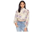 Astr The Label Rhonda Top (cream/lilac Floral) Women's Clothing