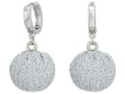 Rebecca Minkoff High Shine Pompom Huggie Earrings (silver) Earring