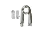 Calvin Klein Two-piece Varsity Ck Scarf, Knit Touch Gloves (heathered Mid Grey) Scarves