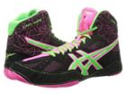 Asics Cael(r) V6.0 (black/green Gecko/knockout Pink) Men's Wrestling Shoes