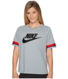 Nike Sportswear Stripes Top (light Pumice/black) Women's T Shirt