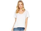 Michael Stars Ultra Jersey Cropped V-neck Tee (white) Women's T Shirt